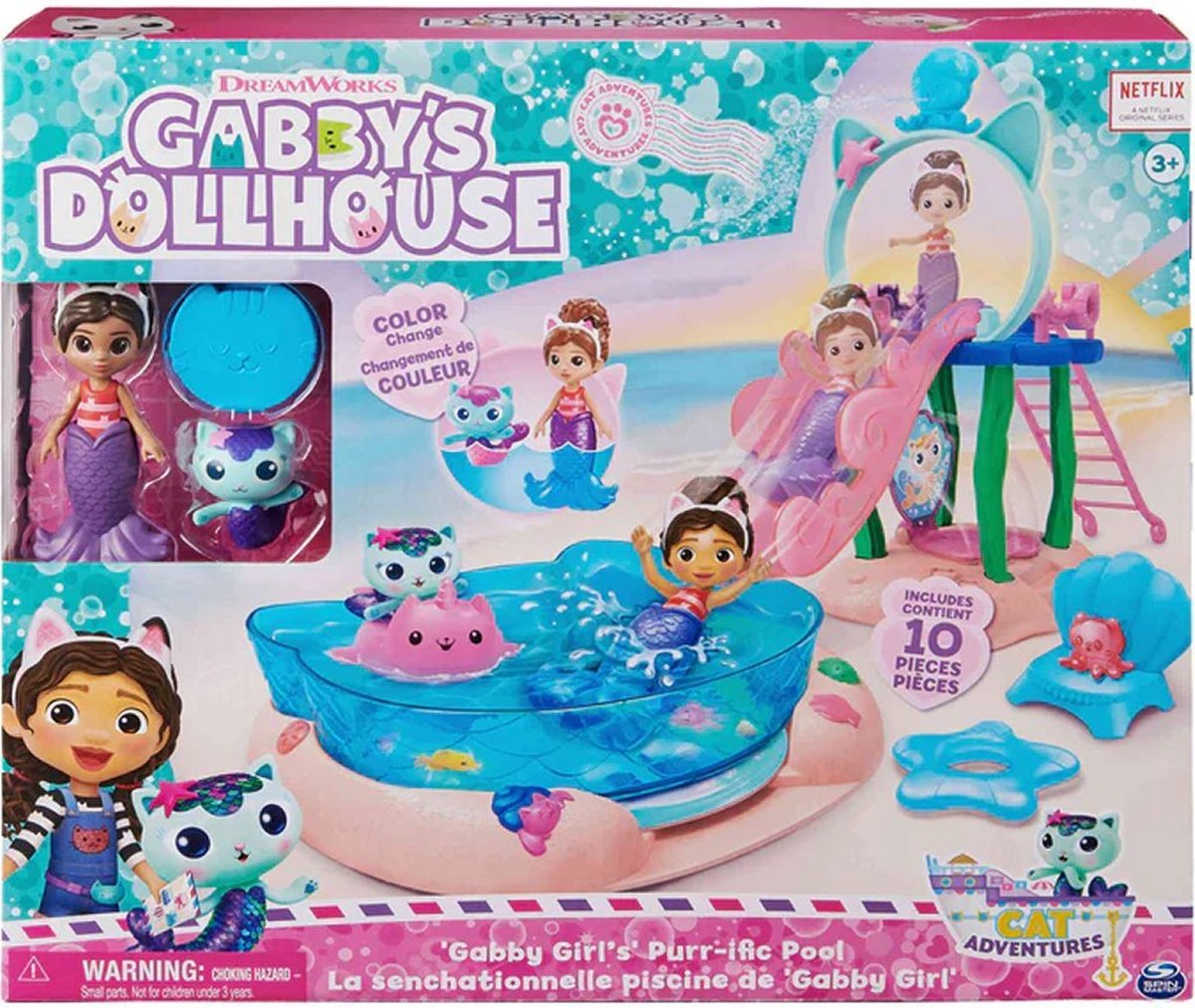 Gabby's Poppenhuis Cattastic Zwembad Speelset met Figuren