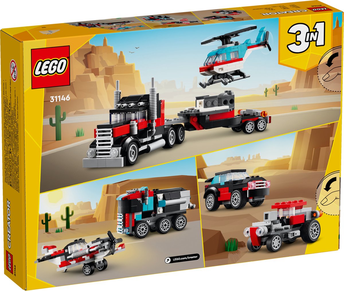 LEGO Creator 3in1 Vrachtwagen met Helikopter - 31146