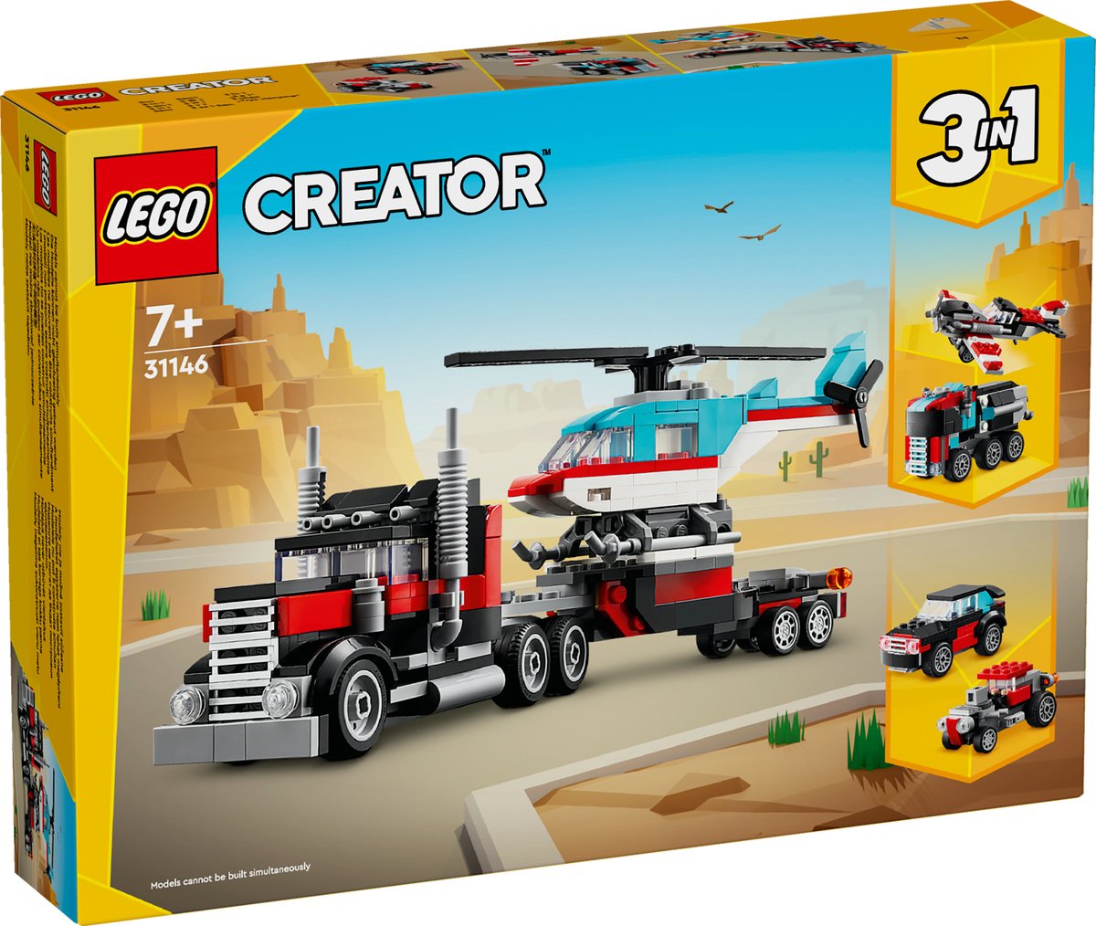 LEGO Creator 3in1 Vrachtwagen met Helikopter - 31146