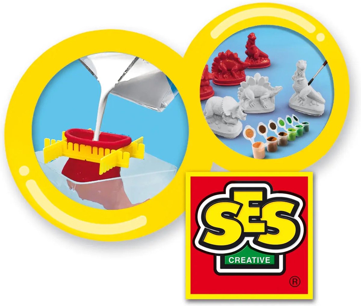SES Dinosaurus Gieten en Schilderen Creatief Set