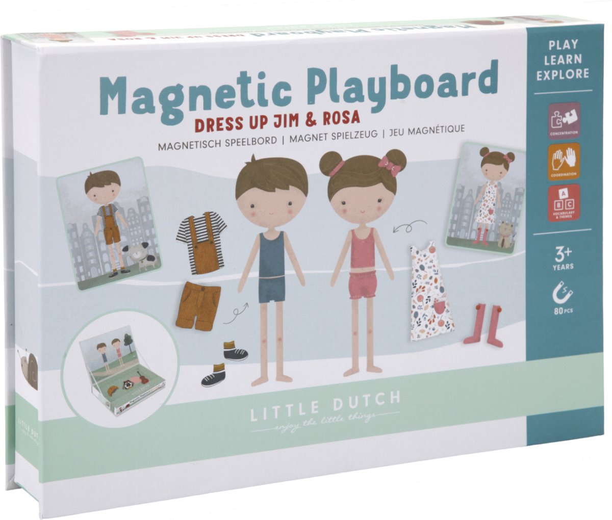 Little Dutch Magnetisch Speelbord Jim en Rosa Figuren Set