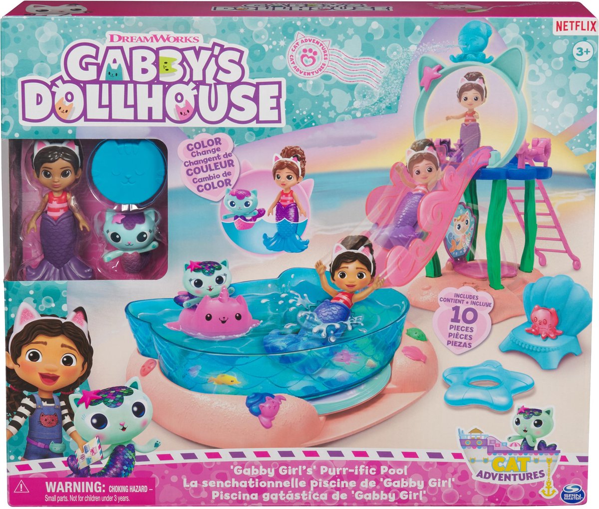 Gabby's Poppenhuis Cattastic Zwembad Speelset met Figuren