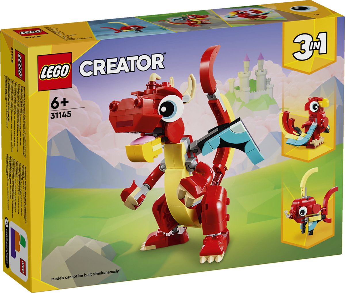 LEGO Creator 3-in-1 Rode Draak - 31145