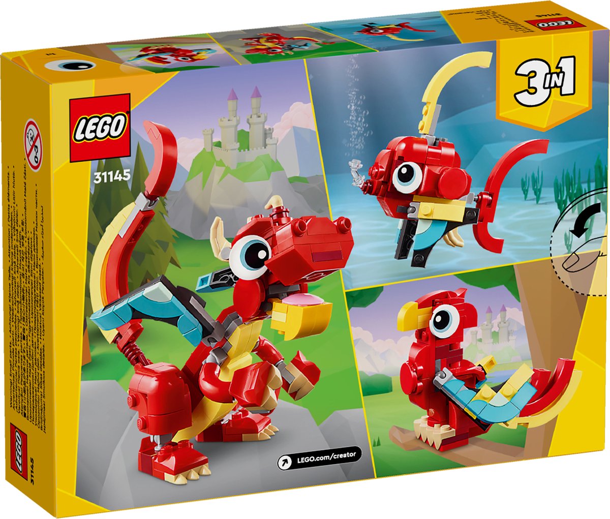 LEGO Creator 3-in-1 Rode Draak - 31145