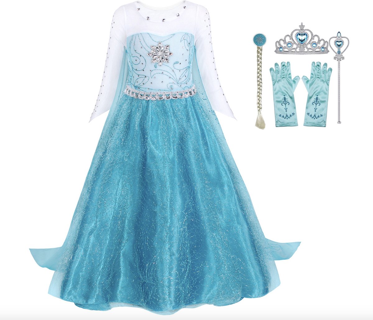 JOYAKIDS Elsa Glamour Prinsessenjurk met Accessoires - 104-110