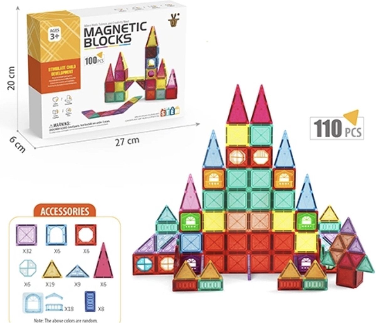 Sans marque Yanah Explorer Magnetische Tegels 110-delig