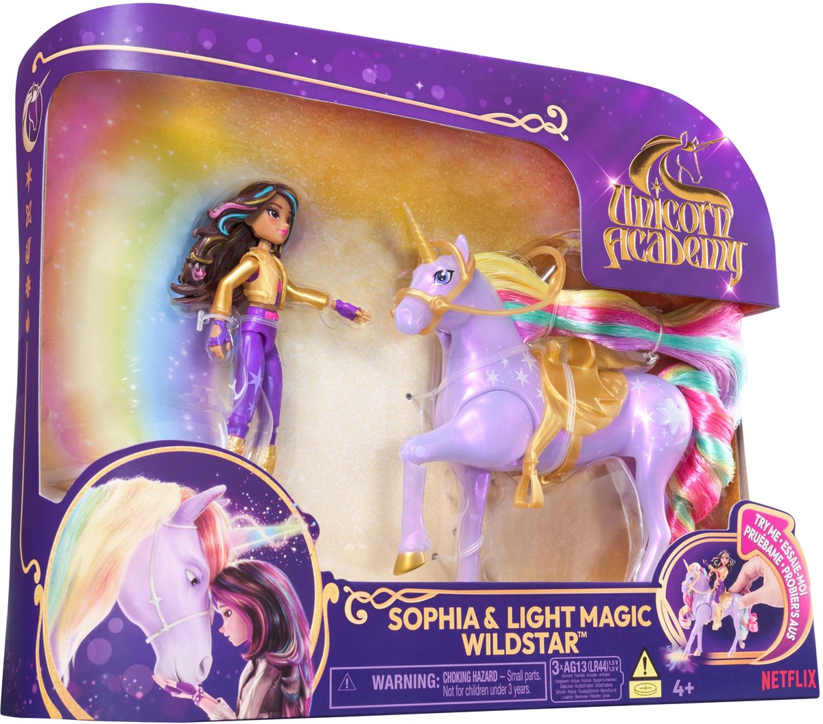 Unicorn Academy Sophia & Wildstar met Regenbooglicht
