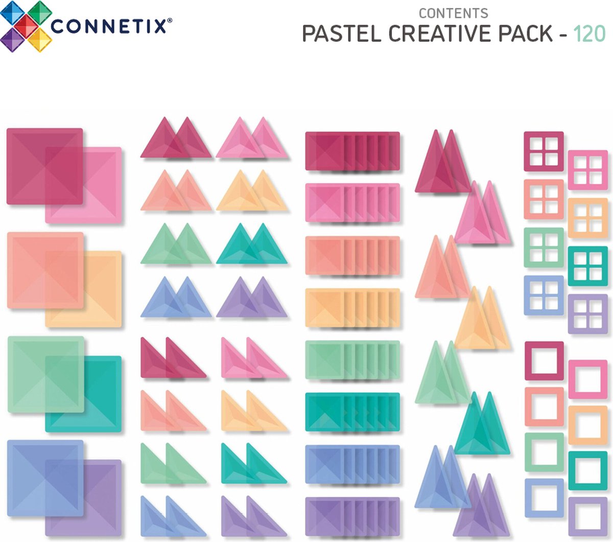 Connetix Pastel Creatief Pakket - 120 Stuks