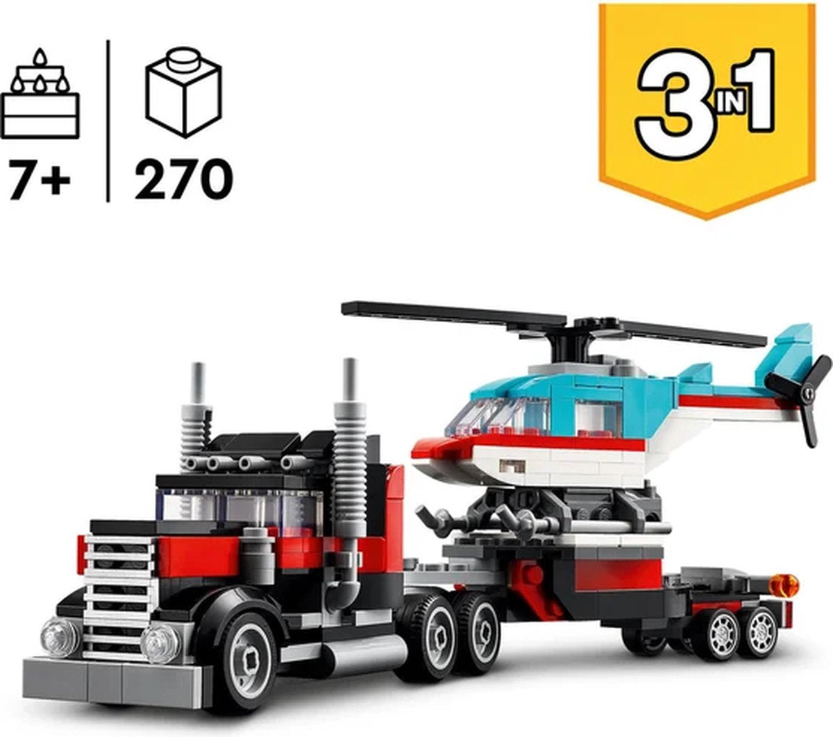 LEGO Creator 3in1 Vrachtwagen met Helikopter - 31146