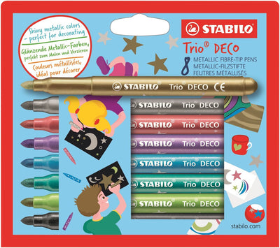 STABILO Trio Deco Metallic Markers - Set van 8 Kleuren