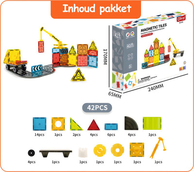 Olvy Magnetische Bouwstenen Set - 42-delig