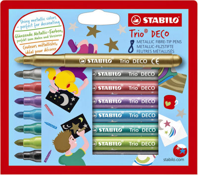 STABILO Trio Deco Metallic Markers - Set van 8 Kleuren