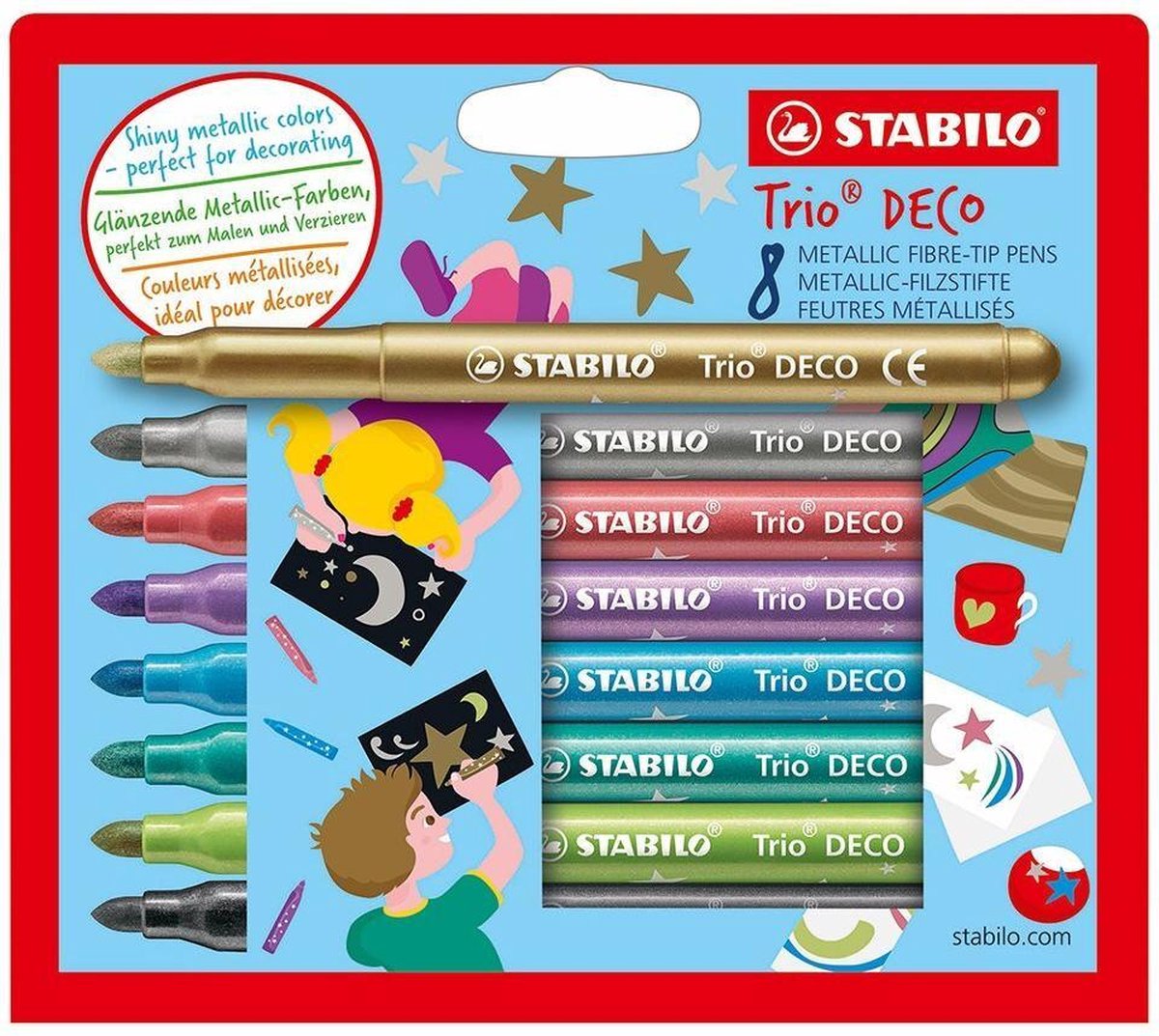 STABILO Trio Deco Metallic Markers - Set van 8 Kleuren