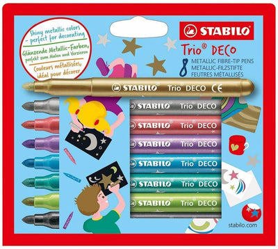 STABILO Trio Deco Metallic Markers - Set van 8 Kleuren