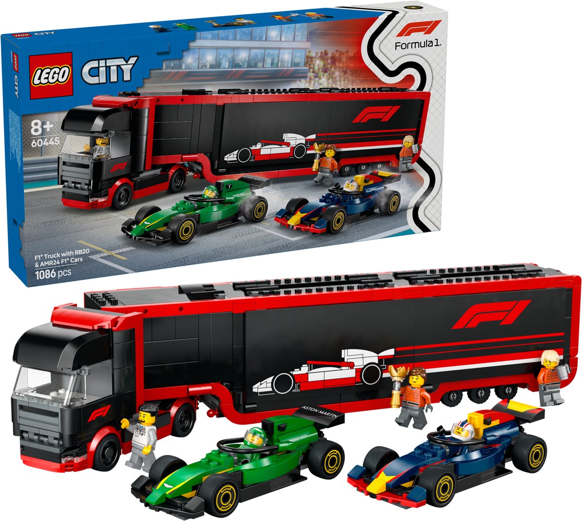 LEGO City F1 Transporter met RB20 en AMR24 Auto's - 60445