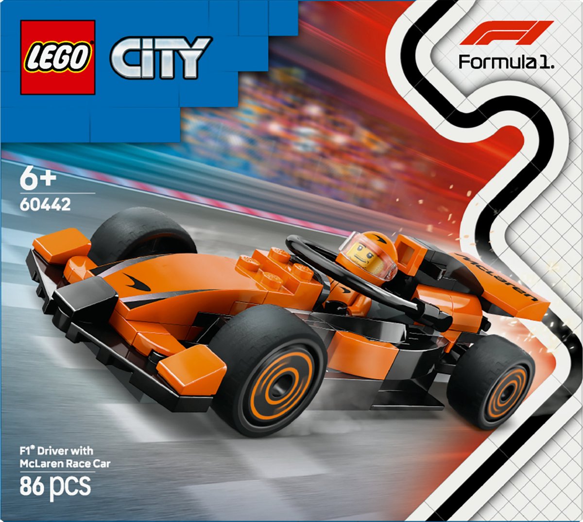 LEGO City McLaren F1 Racewagen met Piloot - 60442