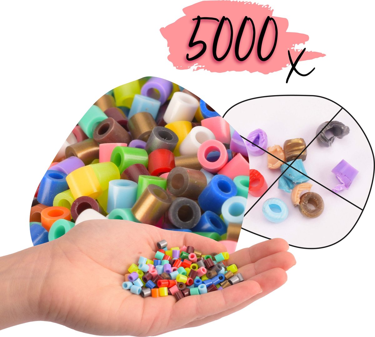 Vaessen Creative Strijkkralen Mix 24 Kleuren in Opbergdoos - 5000 st.