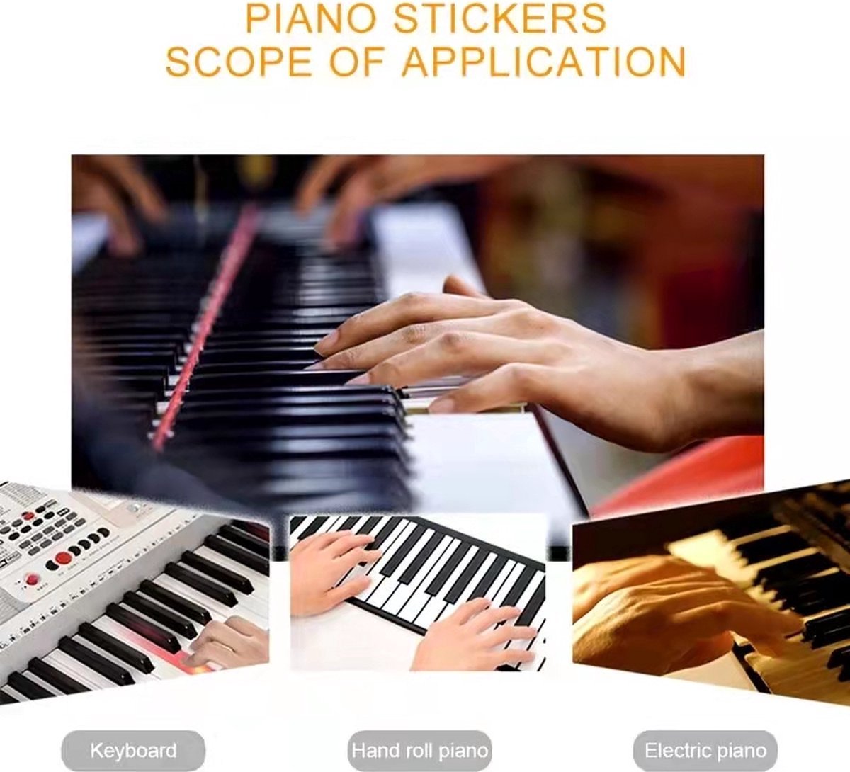 BOTC Piano Stickers - Eenvoudig Muziek Leren voor 32-88 Toetsen