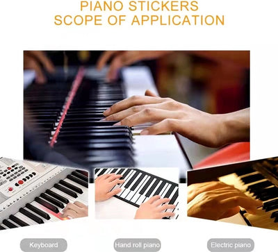 BOTC Piano Stickers - Eenvoudig Muziek Leren voor 32-88 Toetsen