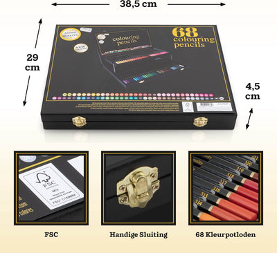 Craft Sensations Professionele Kleurpotloden in Luxe Etui - 68 stuks