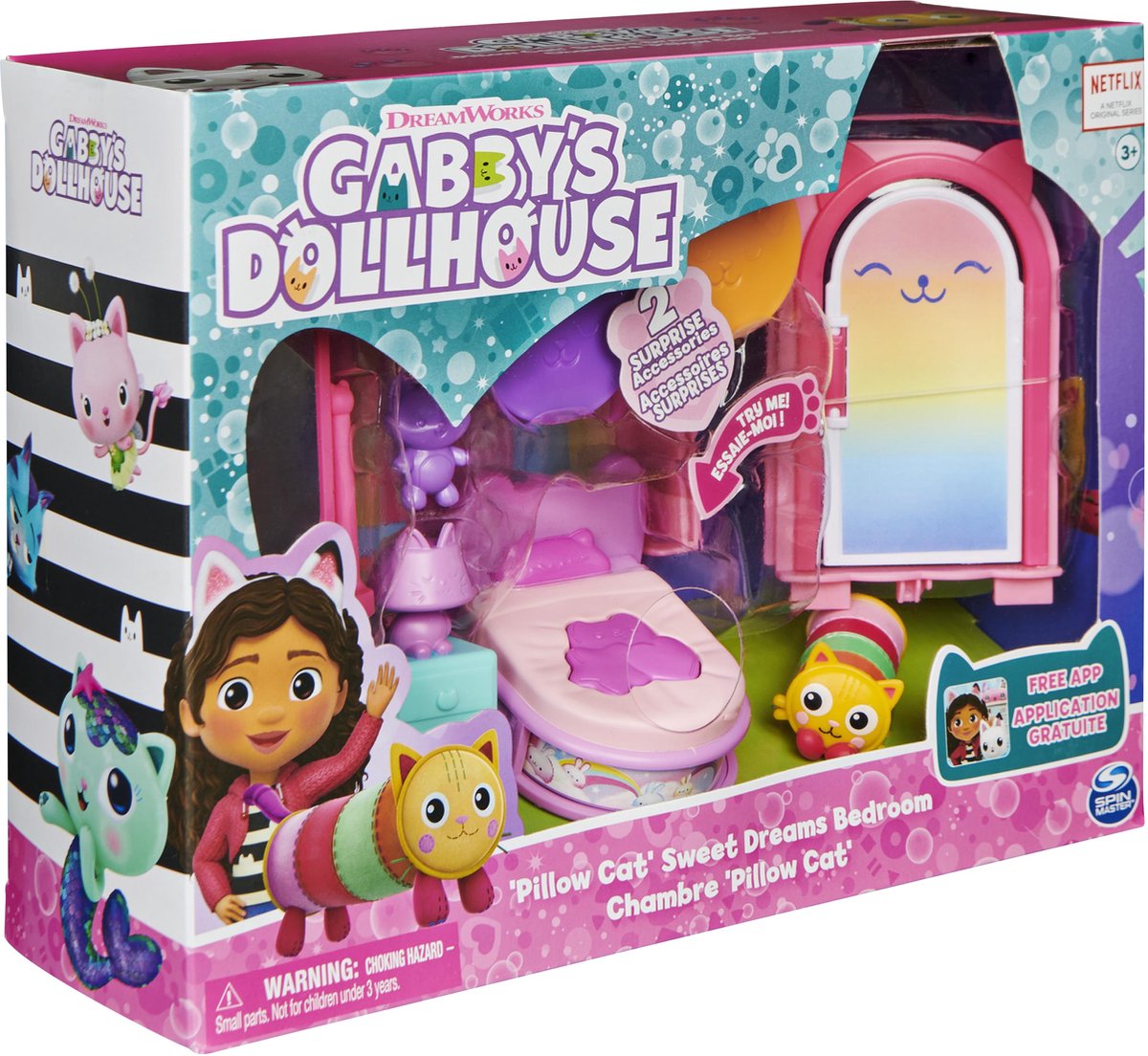 Gabby's Poppenhuis Sweet Dreams Slaapkamer Set met Kat