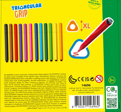 SES Ik Leer Driehoek Grip Stiften - Ergonomisch - 12 Kleuren