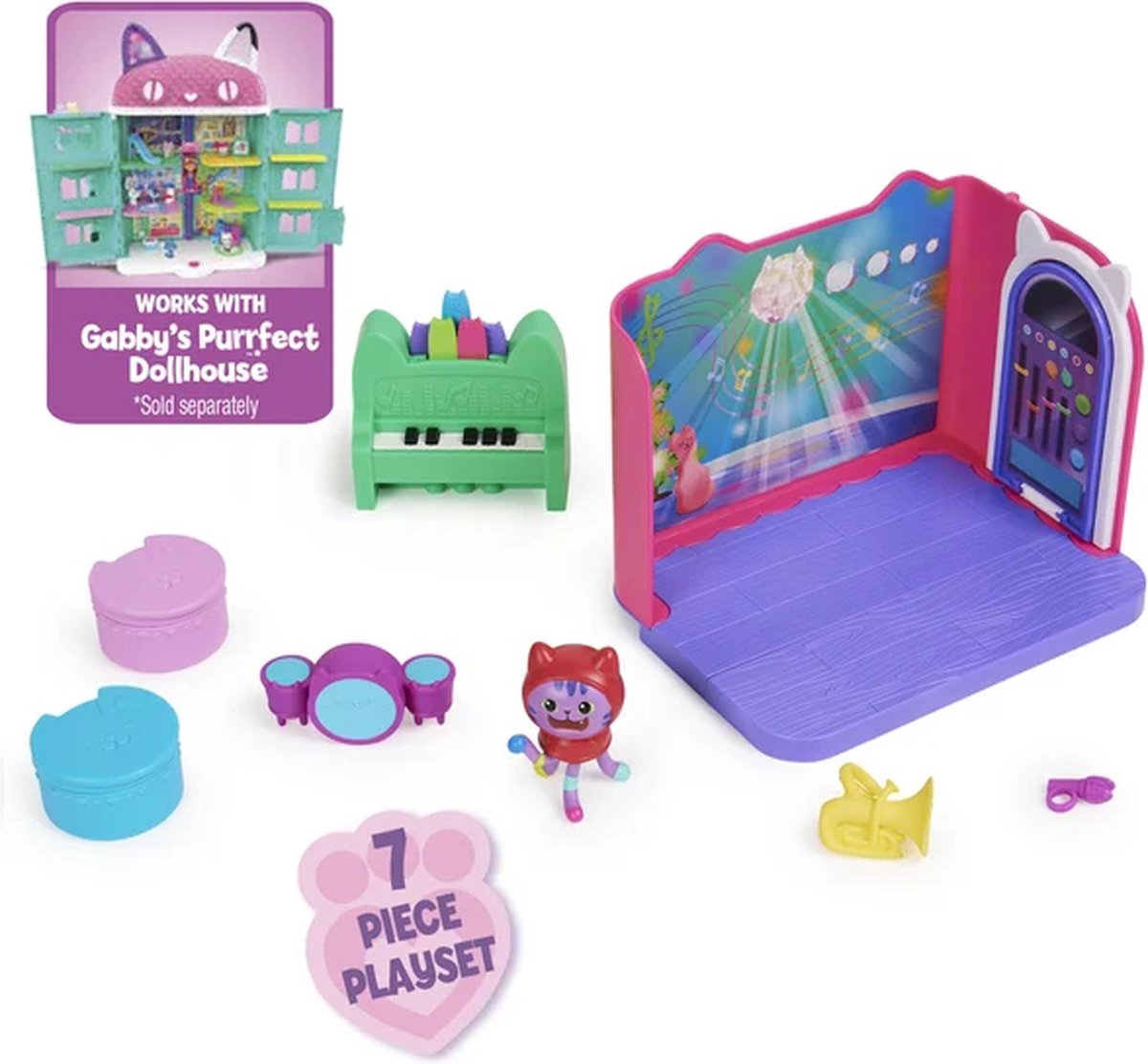 Gabby's Poppenhuis DJ Speelset Muziekkamer Herbe à Chat