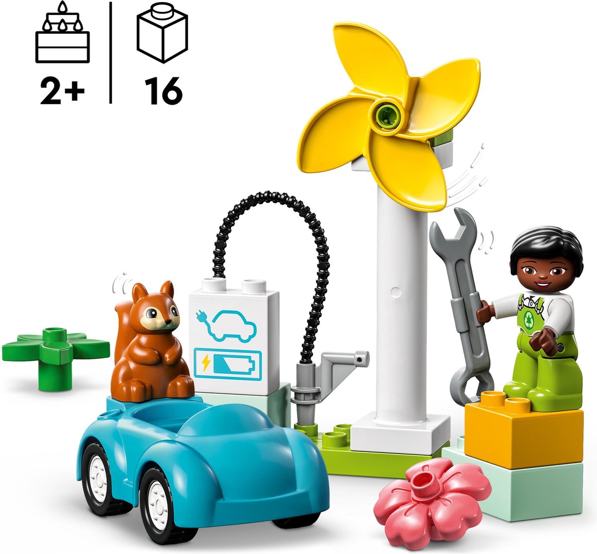 LEGO DUPLO Mijn Stad Windmolen en Elektrische Auto - 10985