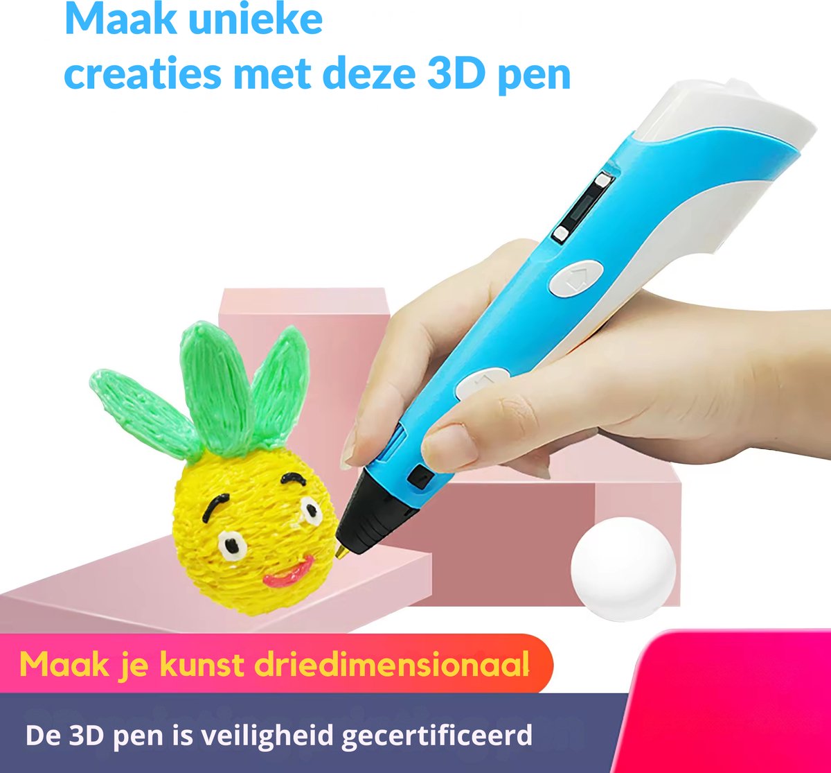 Sans marque Enzoda Stylo 3D Startpakket Roze met Navullingen