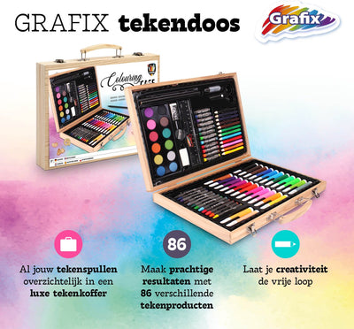 Grafix 86-delige Creatieve Teken- en Knutselset voor Kinderen