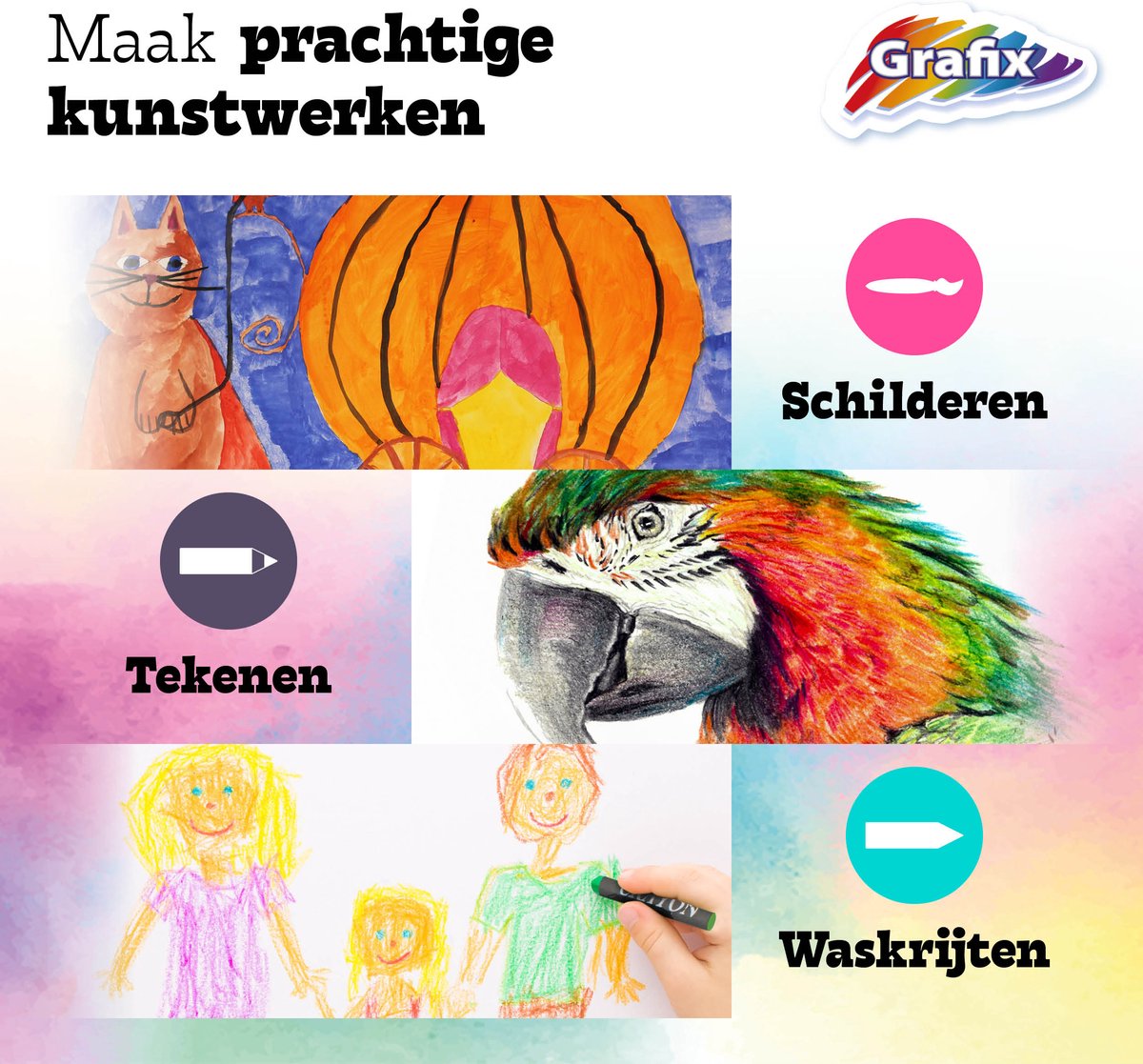 Grafix 86-delige Creatieve Teken- en Knutselset voor Kinderen