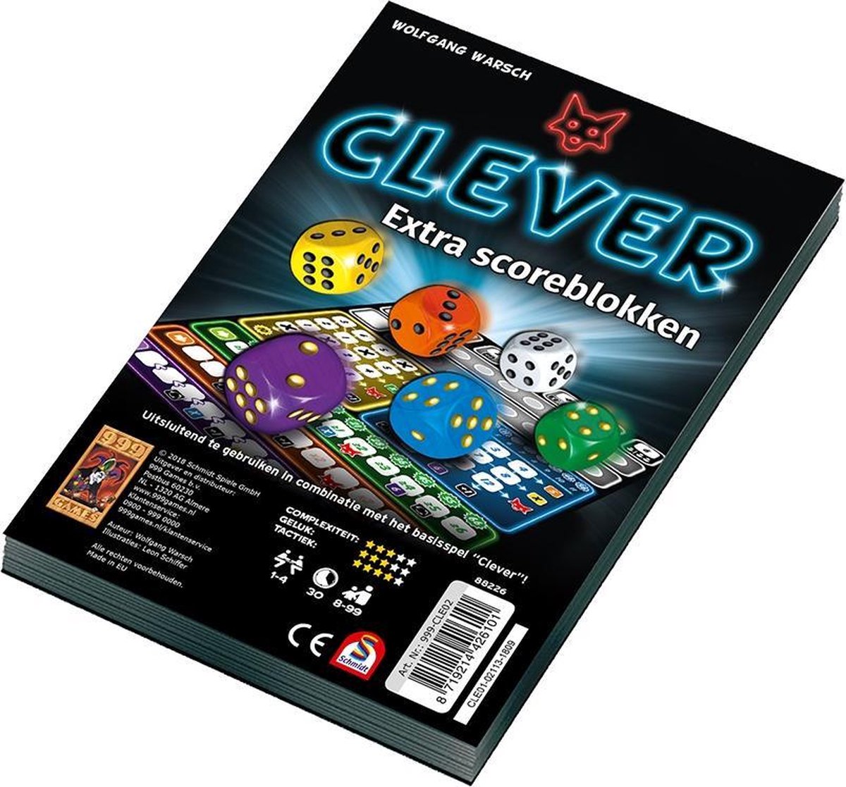 999 Games Clever Score Blok voor Snel en Slim Dobbelplezier