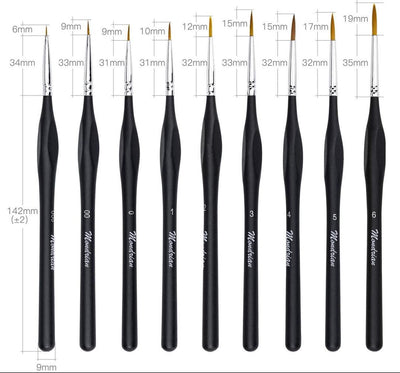 Mondrian Professionele Penseelset - 9 Stuks Ergonomisch