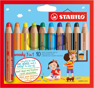 STABILO Woody 3-in-1 Kleurpotloden Set - 10 Stuks