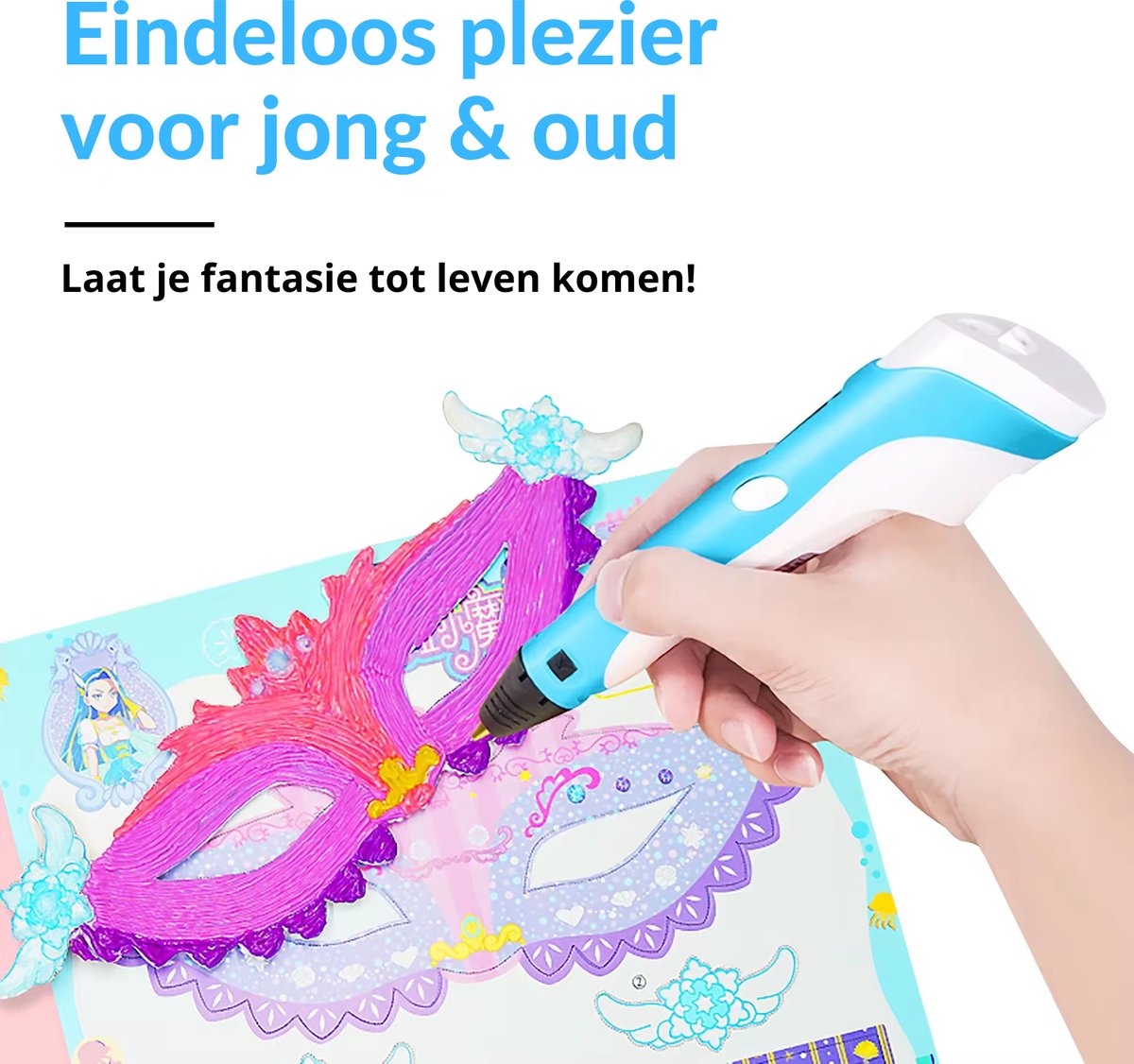 Sans marque Enzoda Stylo 3D Startpakket Roze met Navullingen