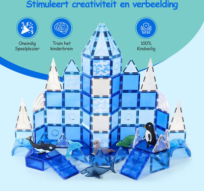 Olvy Magnetische Bouwstenen Set - 56 Stuks - Montessori