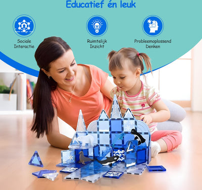 Olvy Magnetische Bouwstenen Set - 56 Stuks - Montessori