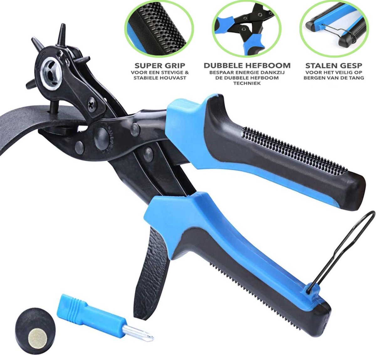 Sans marque Ergonomische Extra Sterke Perforator voor Riemen