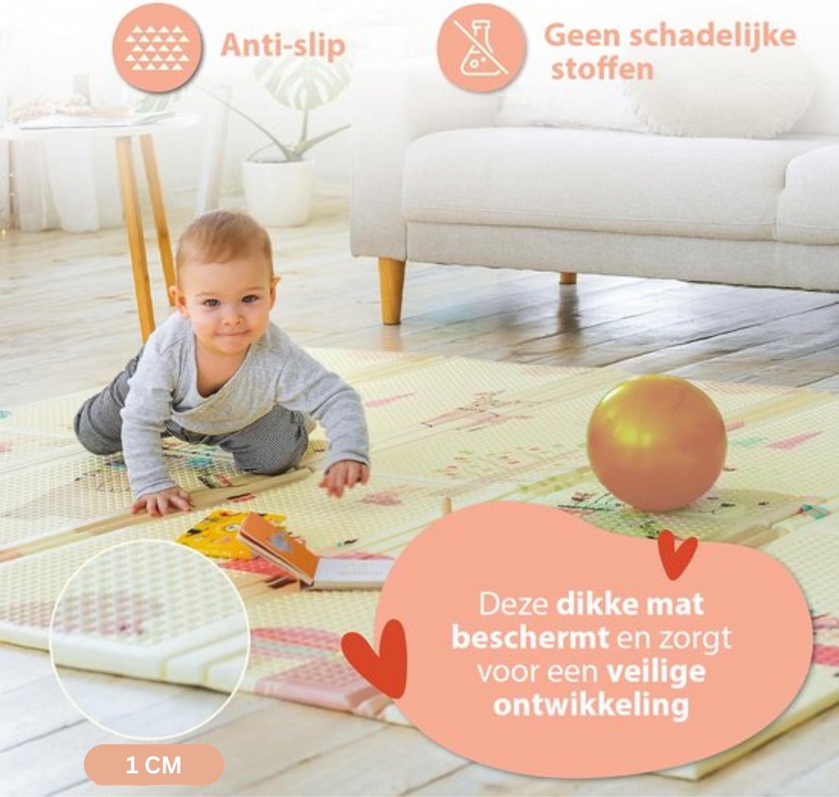Sans marque Opvouwbaar Speelkleed 150x200 cm voor Baby's