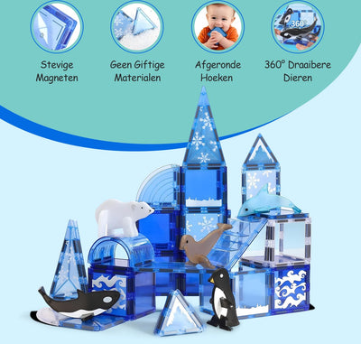 Olvy Magnetische Bouwstenen Set - 56 Stuks - Montessori