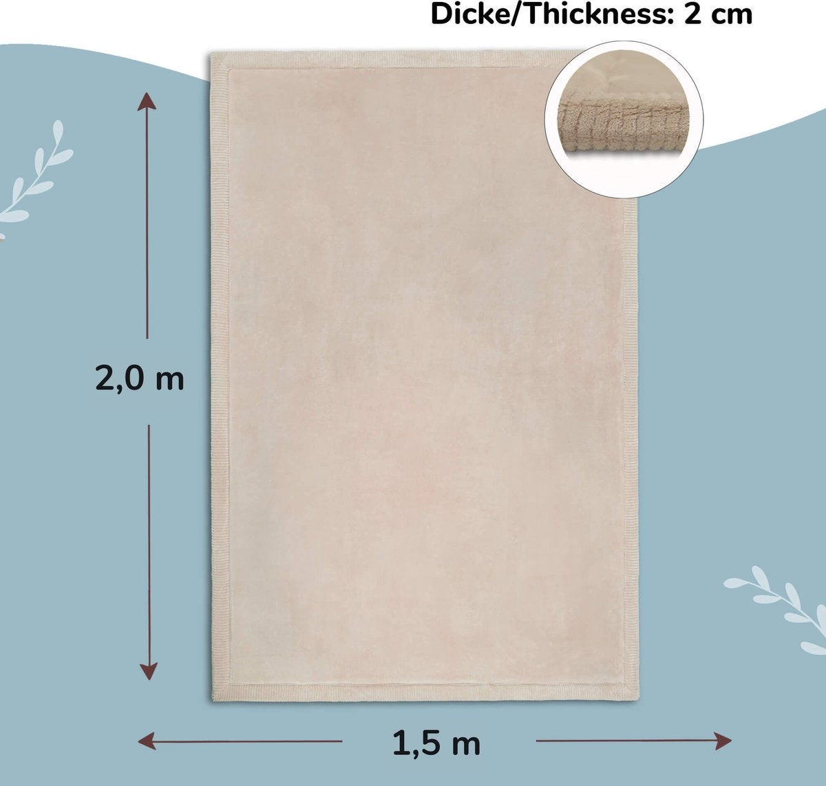 Hakuna Matte Koraalroze Speelmat voor Baby 200x150x2cm