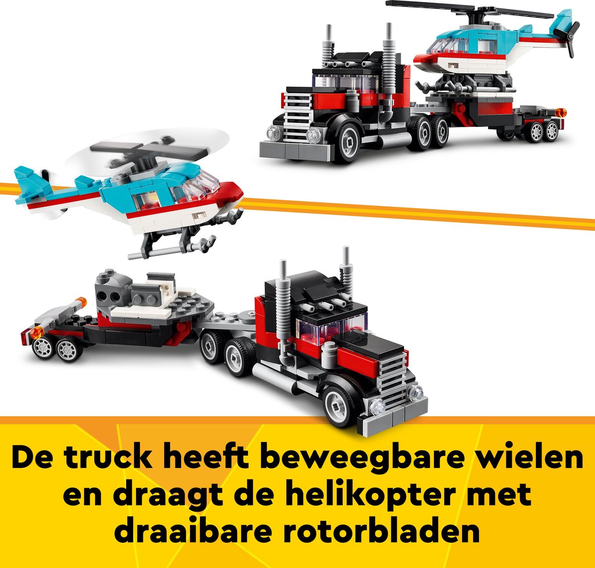LEGO Creator 3in1 Vrachtwagen met Helikopter - 31146