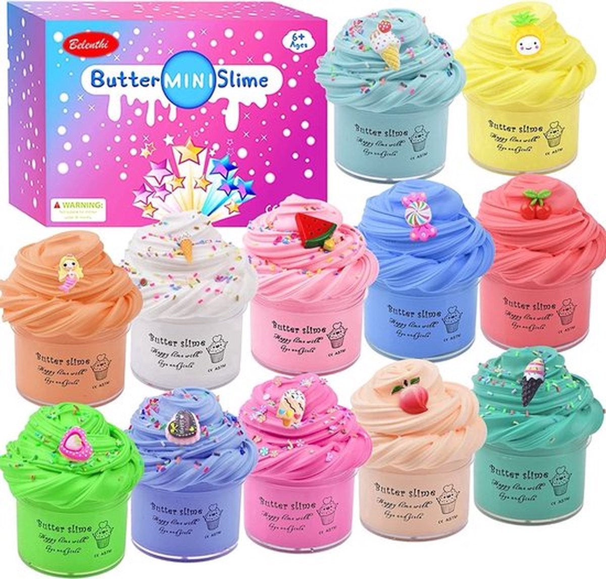 Belenthi 18-Pack Zachte Butter Slime Kit