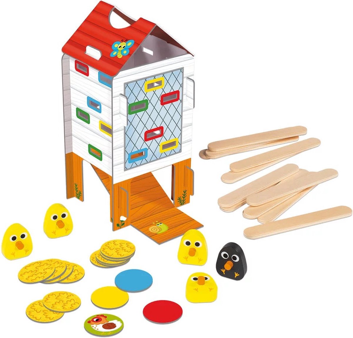 Goula Vrolijke Kip Houten Activiteitenspel