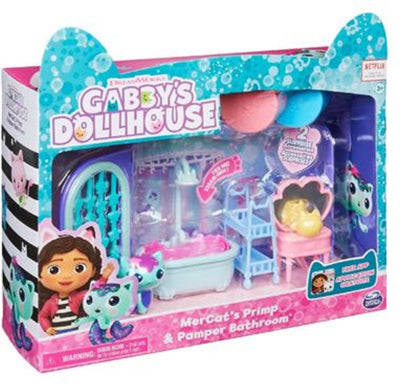 Gabby's Poppenhuis Primp & Pamper Badkamerset met Katfiguur