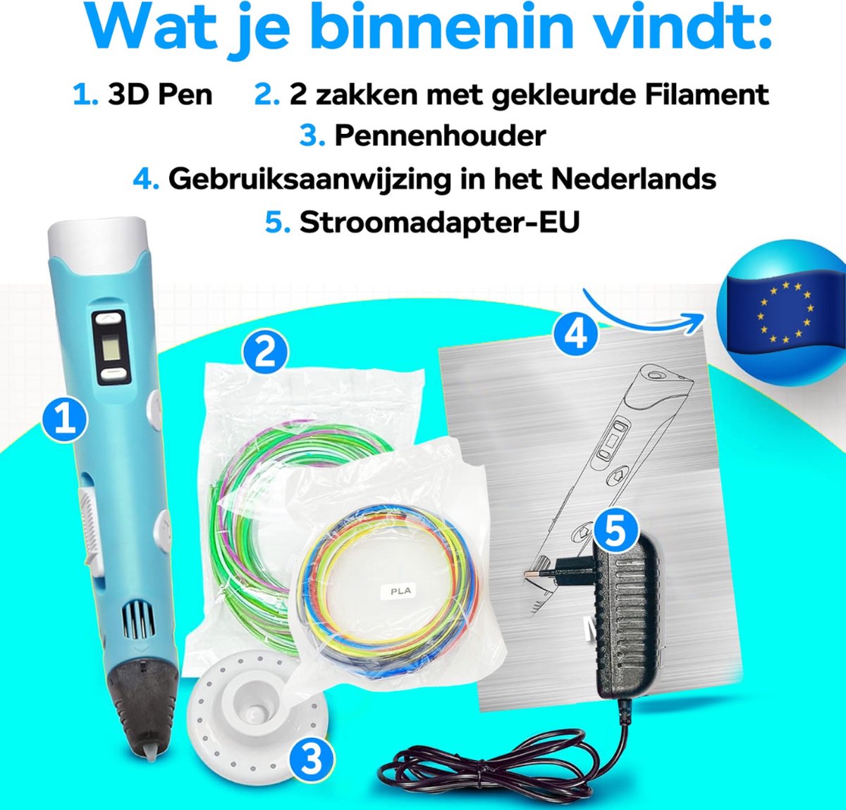 CRYTIVE 3D Pen Startset voor Kinderen en Volwassenen