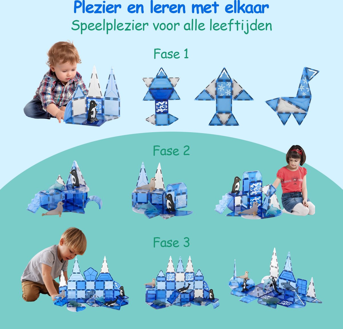 Olvy Magnetische Bouwstenen Set - 56 Stuks - Montessori