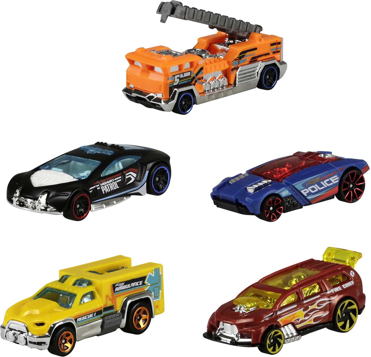Hot Wheels Cadeauset met 5 Stoere Auto's