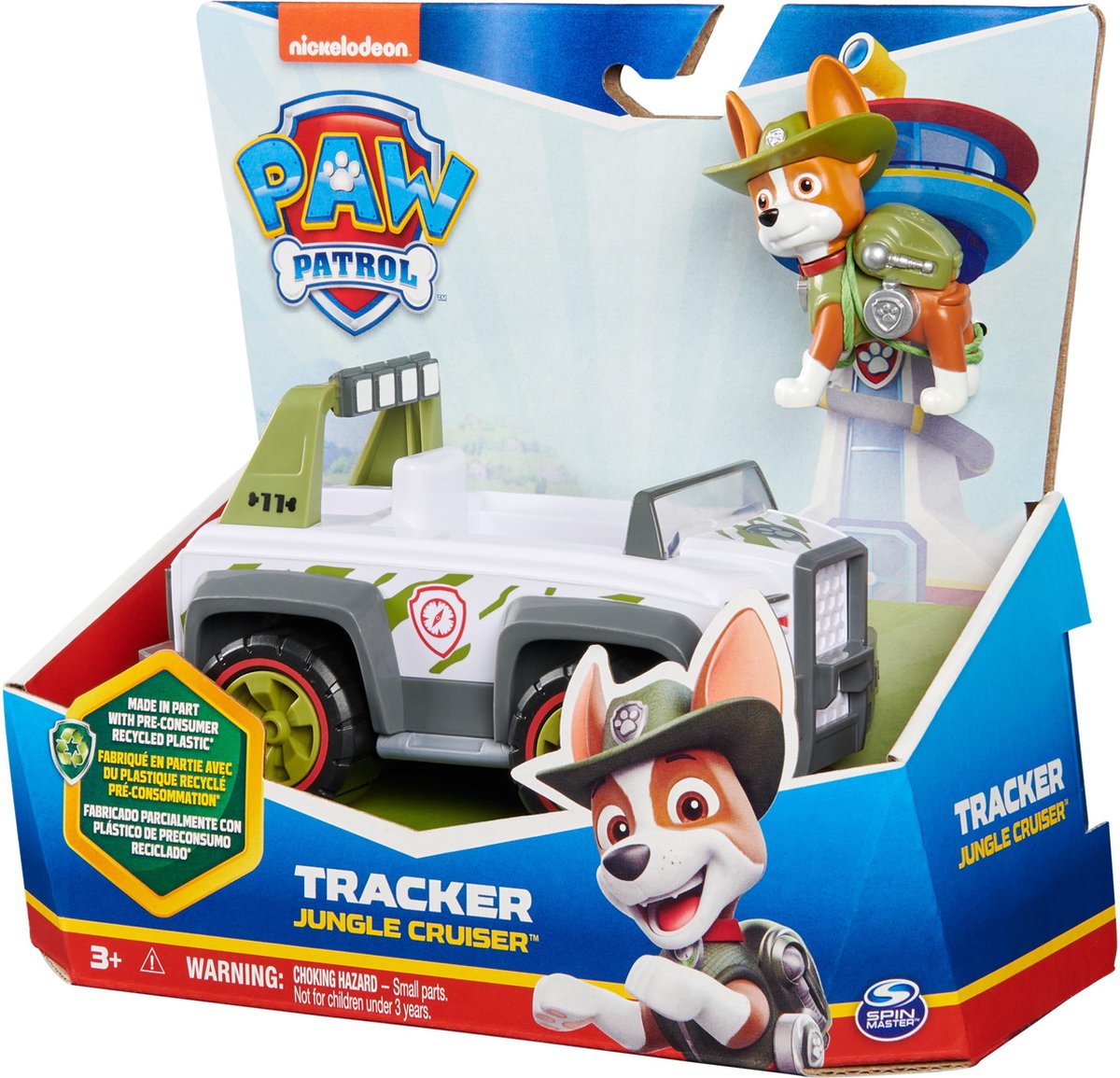 PAW Patrol Tracker Voertuig met Verzamelbare Figurine - 15 cm