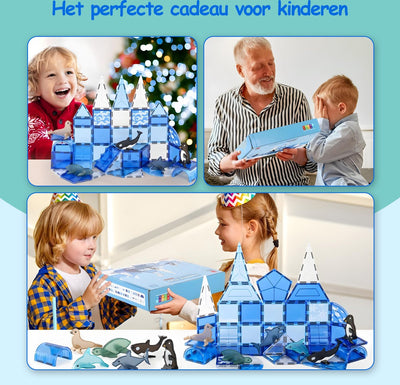 Olvy Magnetische Bouwstenen Set - 56 Stuks - Montessori